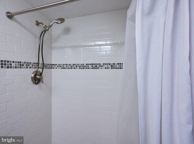 room details with a shower with curtain