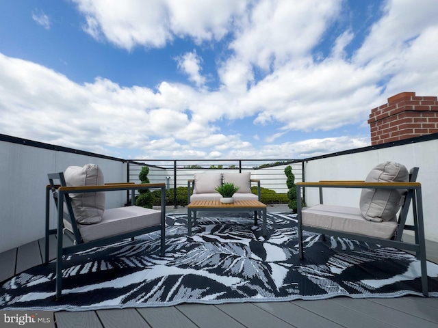 balcony featuring an outdoor living space