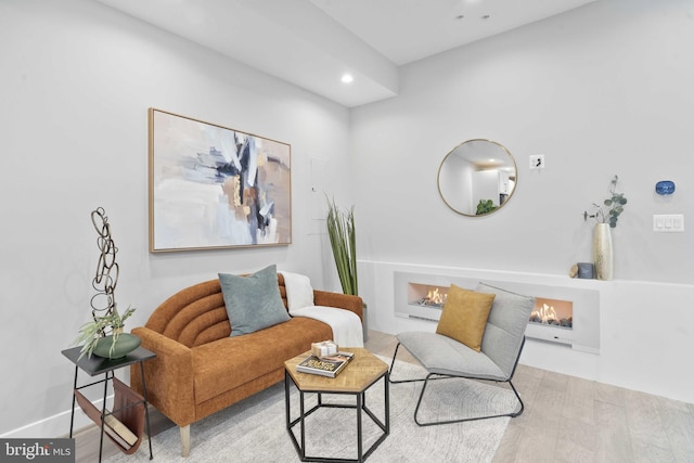 living room featuring light hardwood / wood-style floors