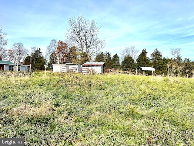 view of yard featuring a rural view