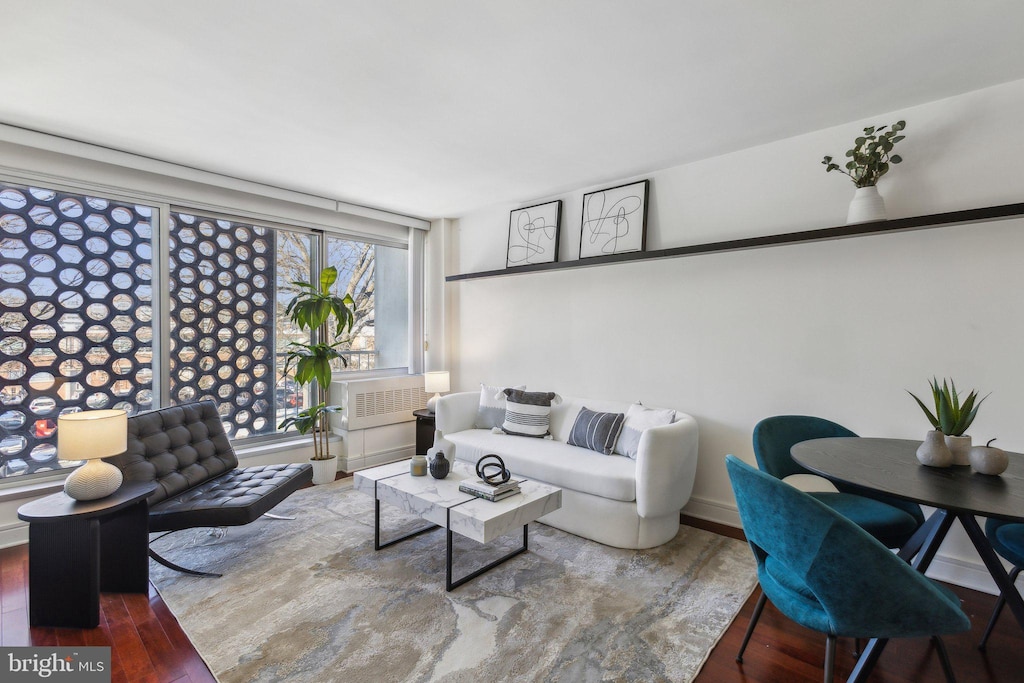 living room featuring hardwood / wood-style floors