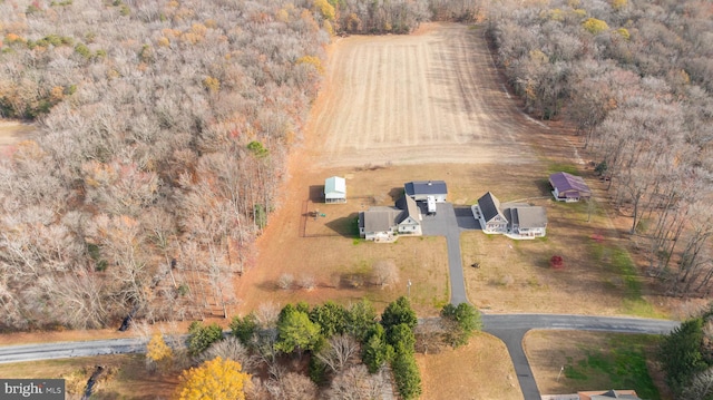 drone / aerial view with a rural view