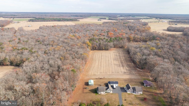 bird's eye view featuring a rural view