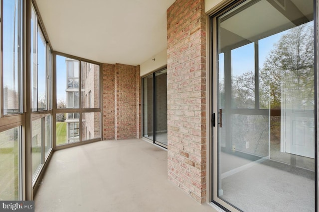 view of unfurnished sunroom