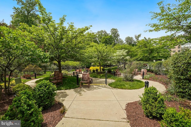 surrounding community with a patio area