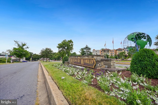 view of community sign