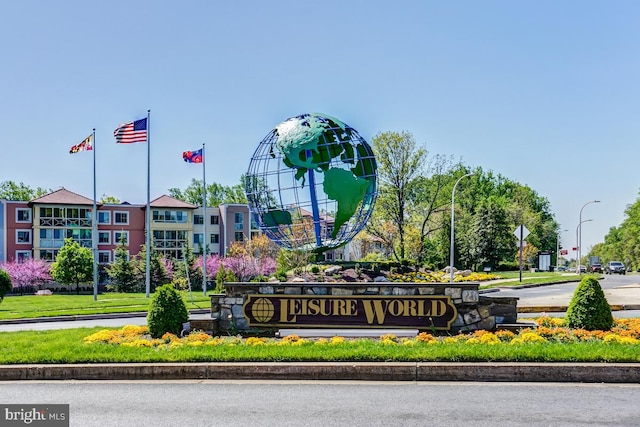 view of community sign