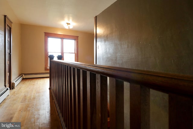 hall with light wood-type flooring