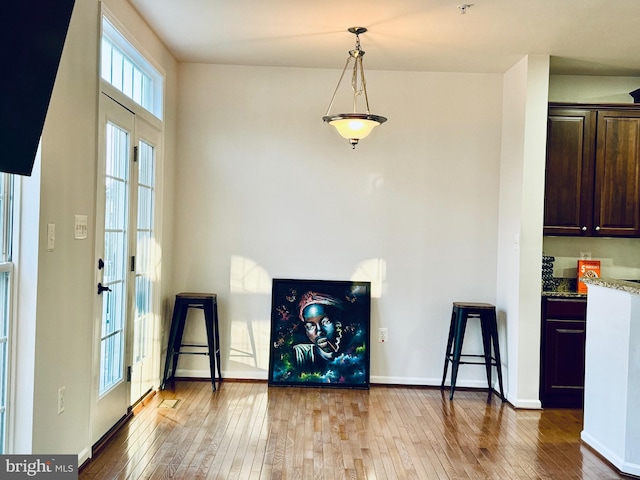 interior space featuring wood-type flooring