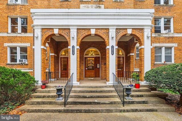 entrance to property with a porch