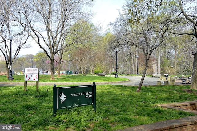 view of home's community with a yard