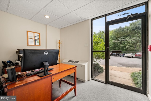 801 Yale Ave Unit H-G01, Swarthmore, PA 19081 - home office featuring light colored carpet, recessed lighting, and a drop ceiling