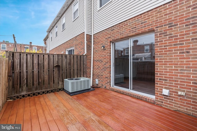 wooden terrace with central AC unit