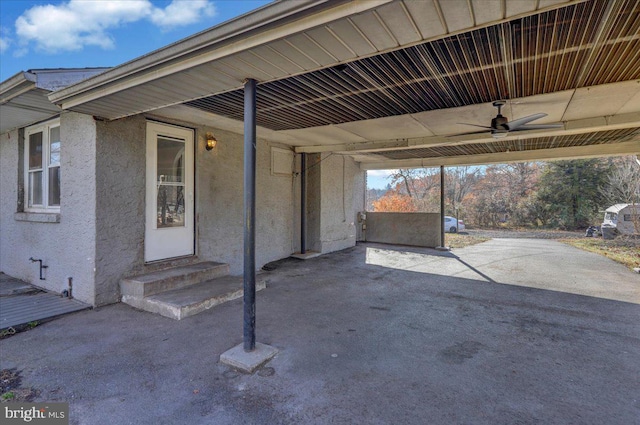 view of patio / terrace featuring ceiling fan