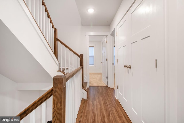 hallway featuring hardwood / wood-style floors