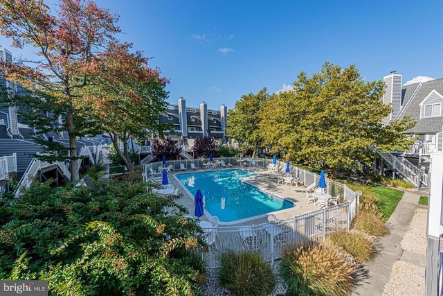 view of pool featuring a patio area