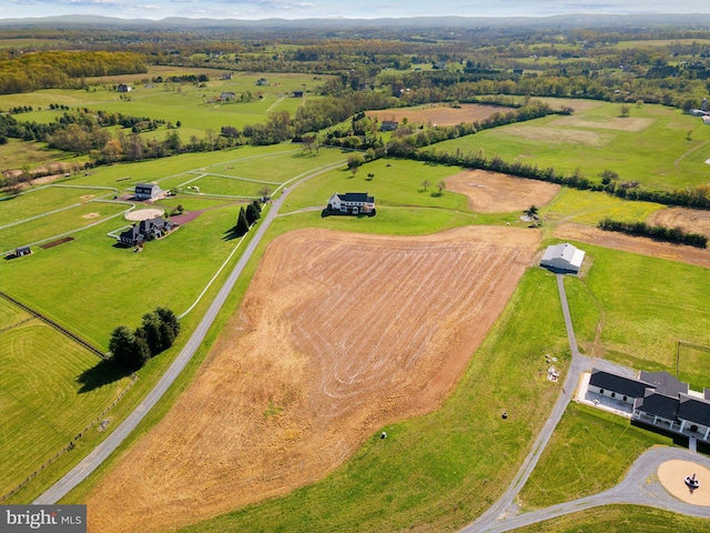 bird's eye view with a rural view