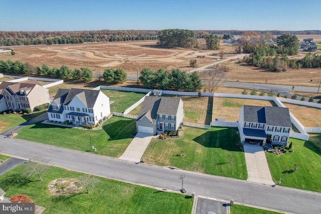 bird's eye view featuring a rural view