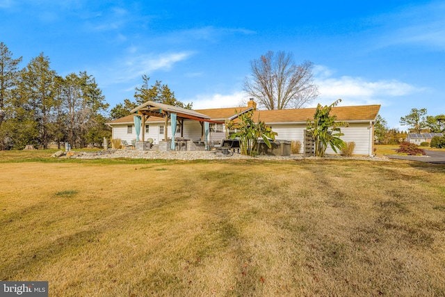 ranch-style house with a front lawn