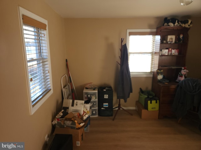 miscellaneous room with hardwood / wood-style flooring