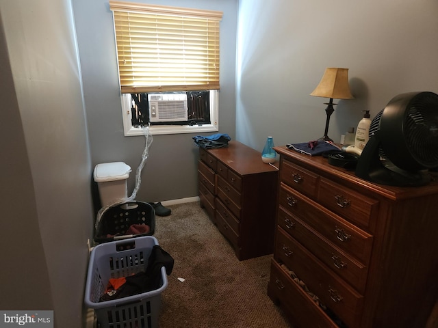 interior space with cooling unit and carpet floors