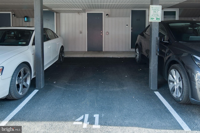 view of garage