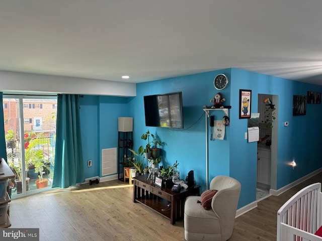 living room featuring hardwood / wood-style flooring