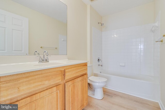 45512 Westmeath Unit B21, Great Mills, MD 20634 - full bath featuring toilet, vanity, wood finished floors, and shower / washtub combination