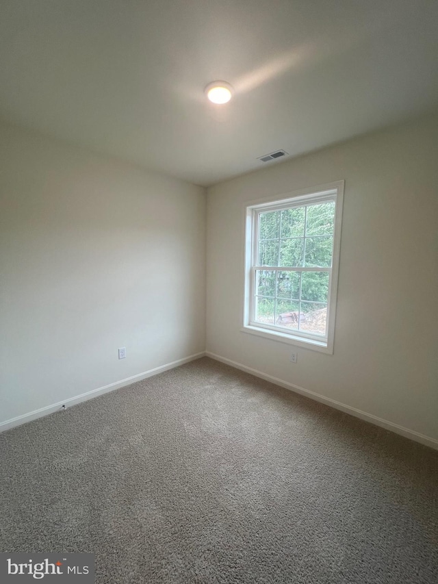 view of carpeted spare room