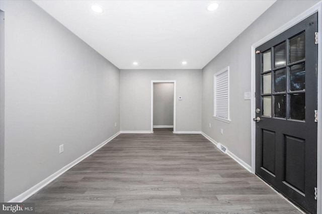 foyer with light hardwood / wood-style flooring