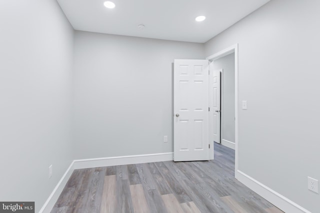 empty room with light wood-type flooring