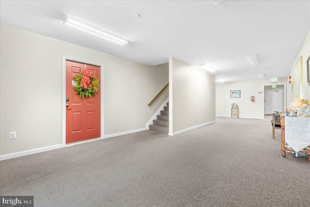 interior space featuring carpet floors