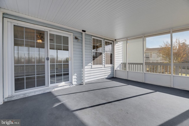 view of unfurnished sunroom