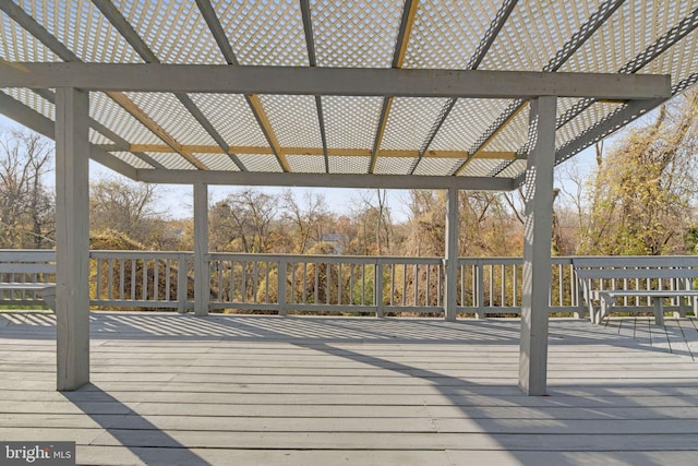 deck featuring a pergola