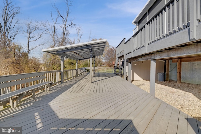 deck featuring a pergola