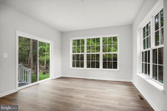 view of unfurnished sunroom