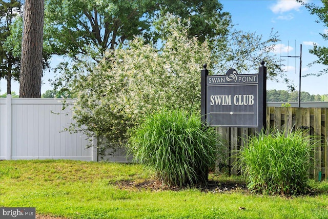 view of community sign