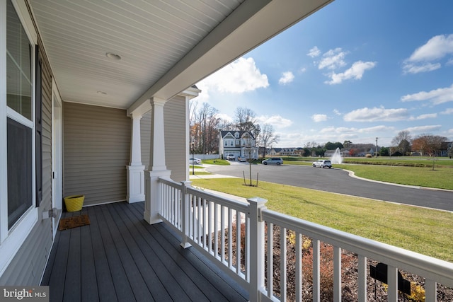 deck featuring a porch