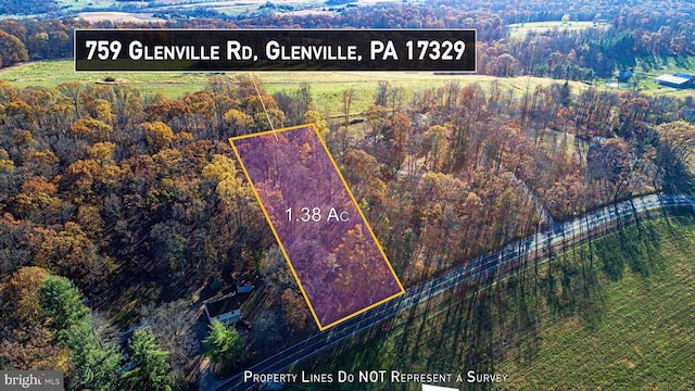 759 Glenville Rd, Glenville, PA 17329 - view of property location featuring a forest and property parcel outlined