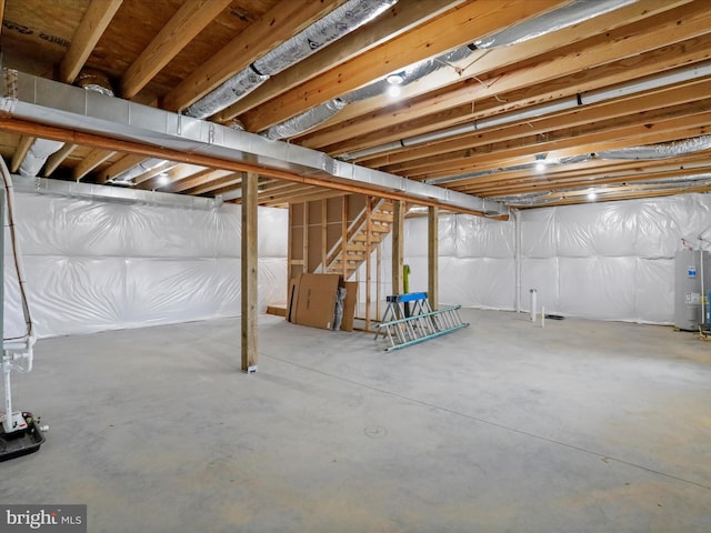 basement with electric water heater