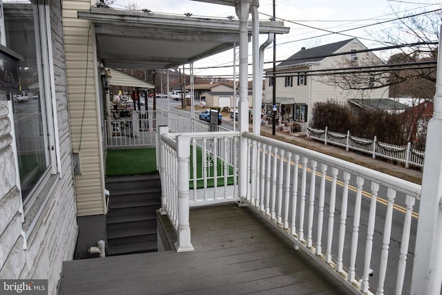 deck featuring a porch