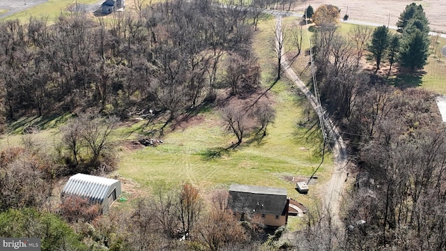 drone / aerial view featuring a rural view