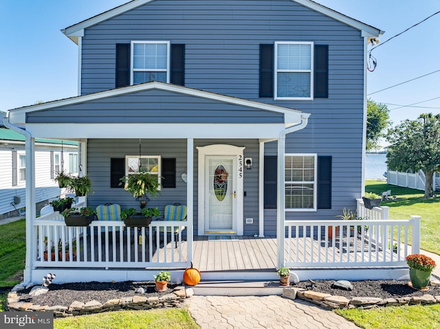 view of front of home with covered porch