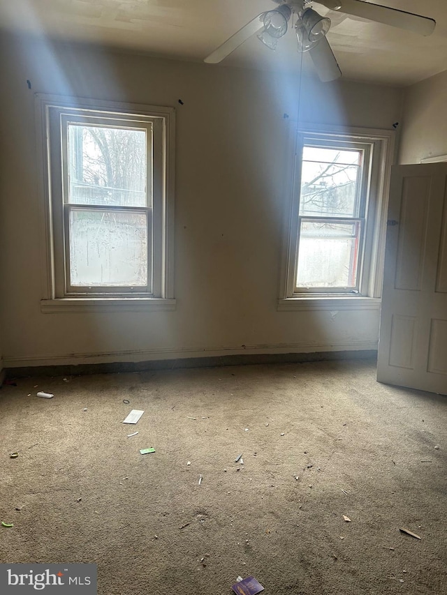 1907 Page St, Philadelphia, PA 19121 - carpeted empty room with plenty of natural light, ceiling fan, and baseboards