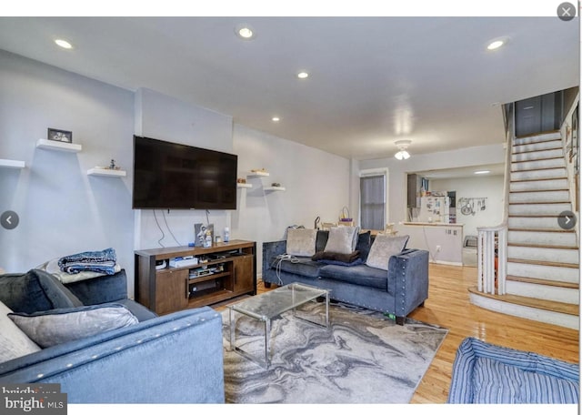 living room featuring hardwood / wood-style flooring