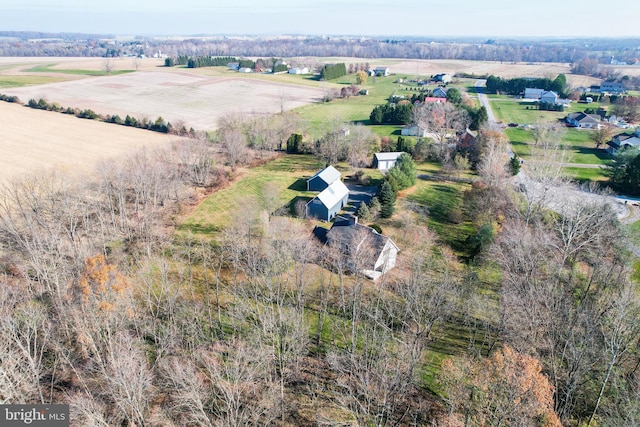 drone / aerial view with a rural view