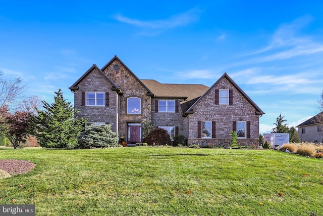 view of front of home with a front yard