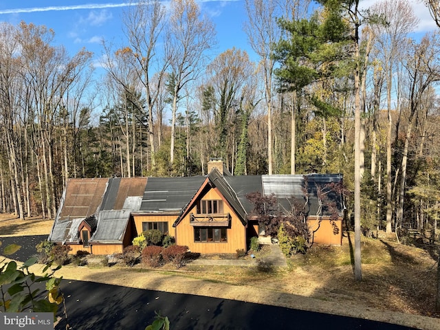 view of front of home with solar panels