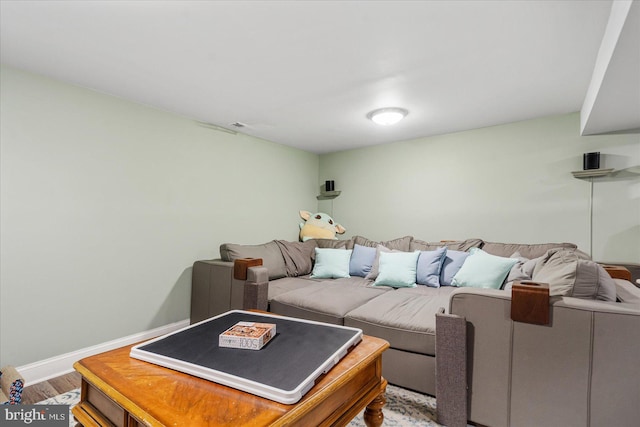 living room featuring hardwood / wood-style floors