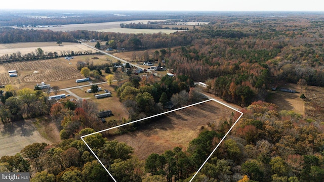 drone / aerial view featuring a rural view